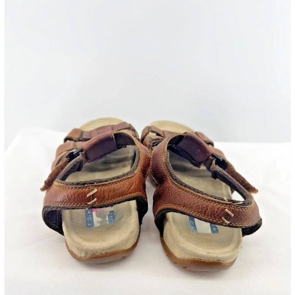 Early 2000s Tommy Hilfiger Brown Leather Fisherman Sandals Adjustable 11.5